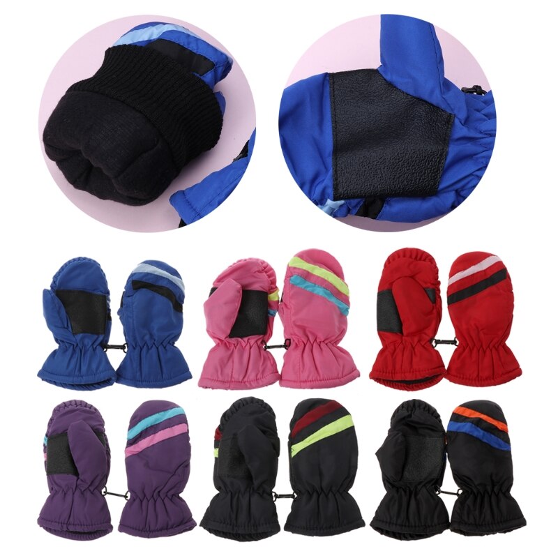 2-5y Bambino Guanto di Inverno Dei Capretti Delle Ragazze Dei Ragazzi Guanti Caldi All'aperto Impermeabile Windproof-m15