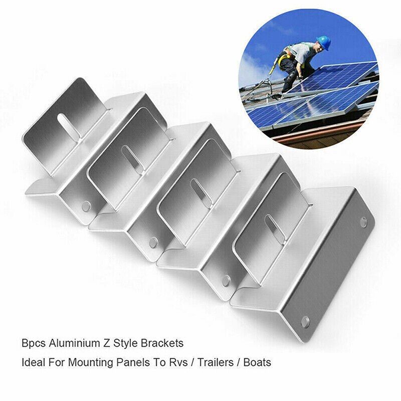 4/8 stk monteringsbeslag til solpaneler i aluminium z-type beslag til fladt tag monteringssæt til installation af solcelleanlæg