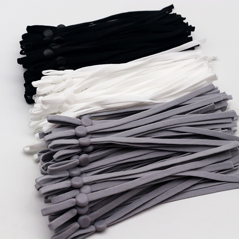 50 Stuks Van 15Cm Zwart En Wit Masker Elastische Band Nylon Elastische Touw Hand Naaien Accessoires Verstelbare Masker Oor touw Materiaal
