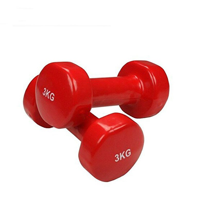 Factory Direct Selling pvc pvc Coated Dumbbell Women's Small Dumbbell Flat Aerobics Dumbbell Gym