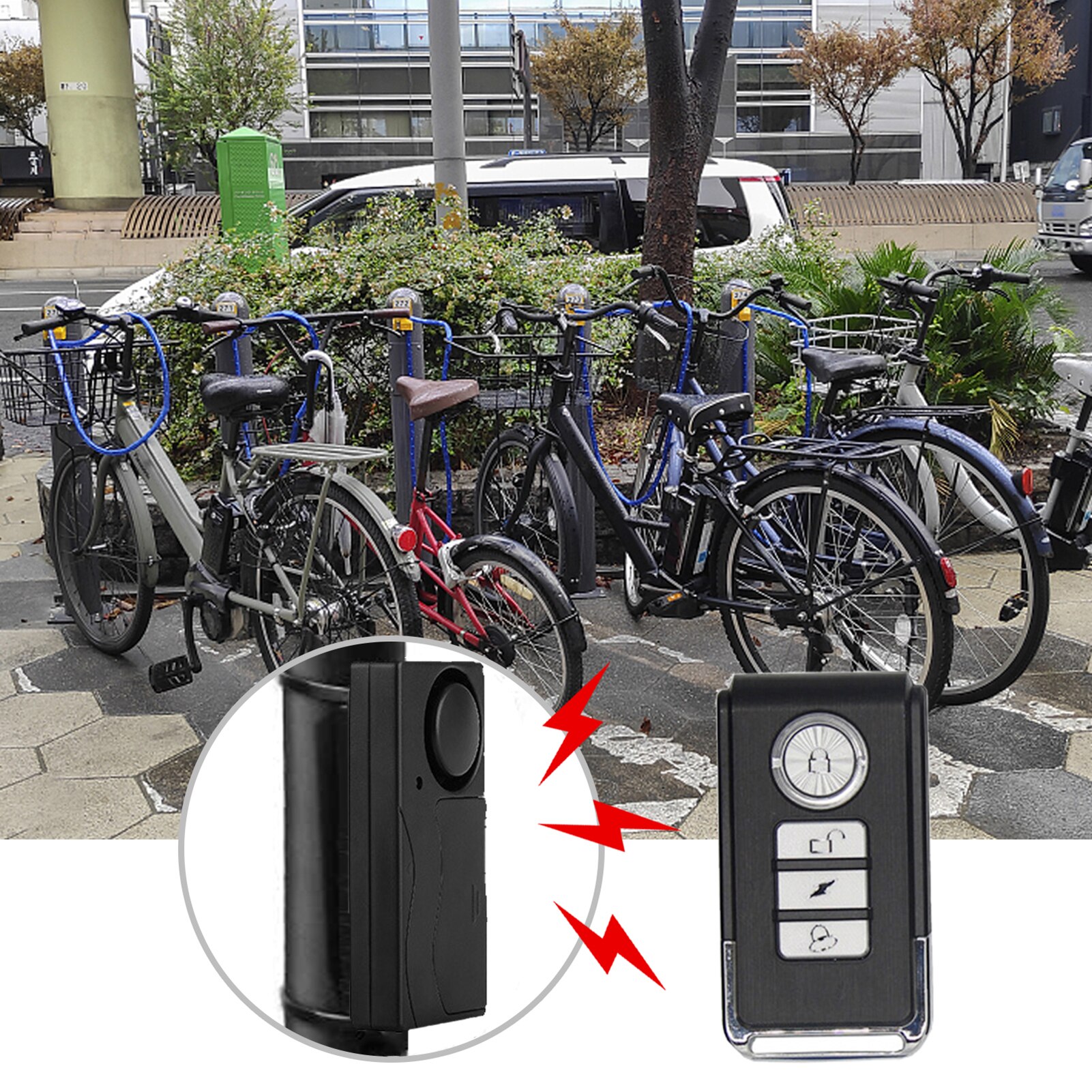110dB Bike Alarm Draadloze Vibratie Motion Sensor Motorcycle Fiets Security Sensoren Fiets Alarm Met Afstandsbediening