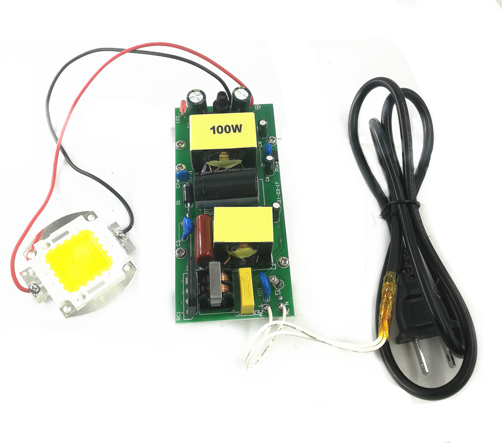 100Watt High Power White Led Chip + 100W Heatsink Cooler + 100W Led Driver 100W 44Mm Led Lens Kit