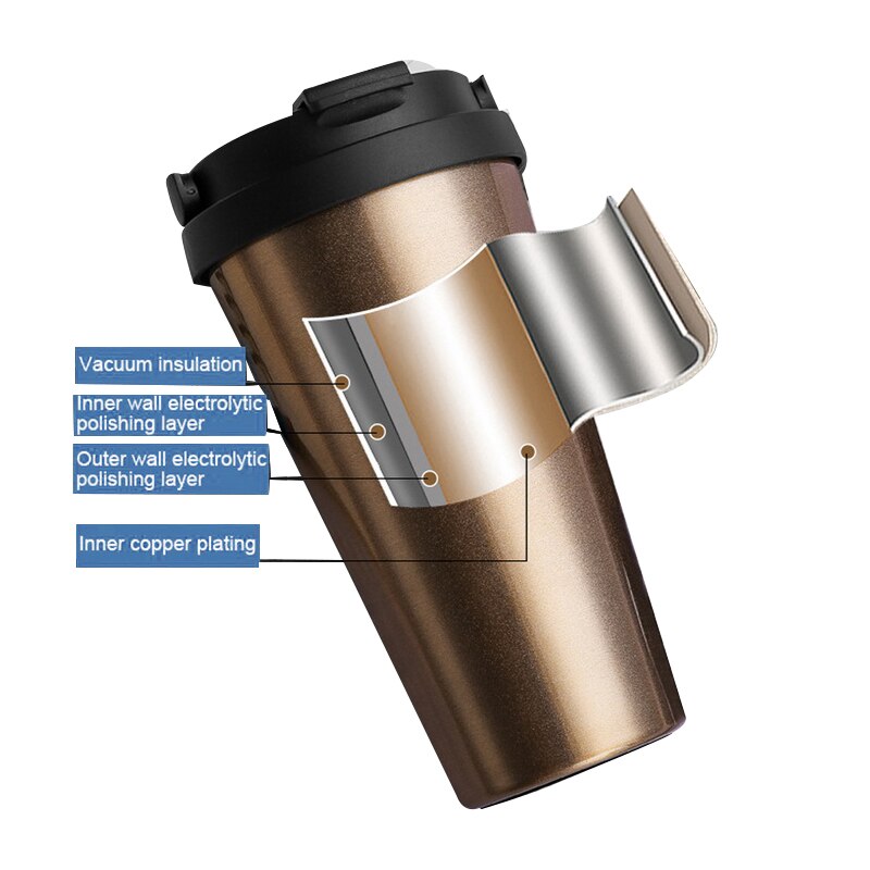 12 Colors 500ml Coffee Thermos Cup Stainless Steel Thermos Mug Vacuum Flask Coffee Cups Travel Mug Hydro Flask Water Bottle