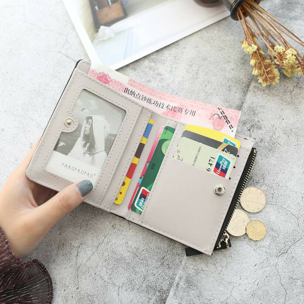 Girl Cartoon Leather Small Wallet Luxury Women Short Coin Zipper Purse Card Holder Outdoor Portable Wallets