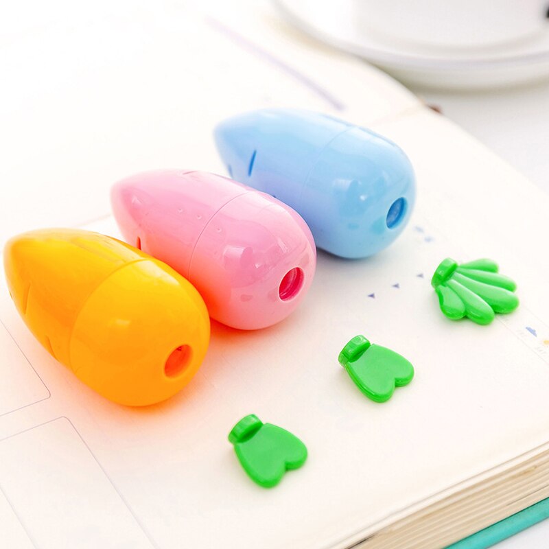 Pencil Sharpener Carrot Cute Cutter Portable for Kids Stationery School Classroom