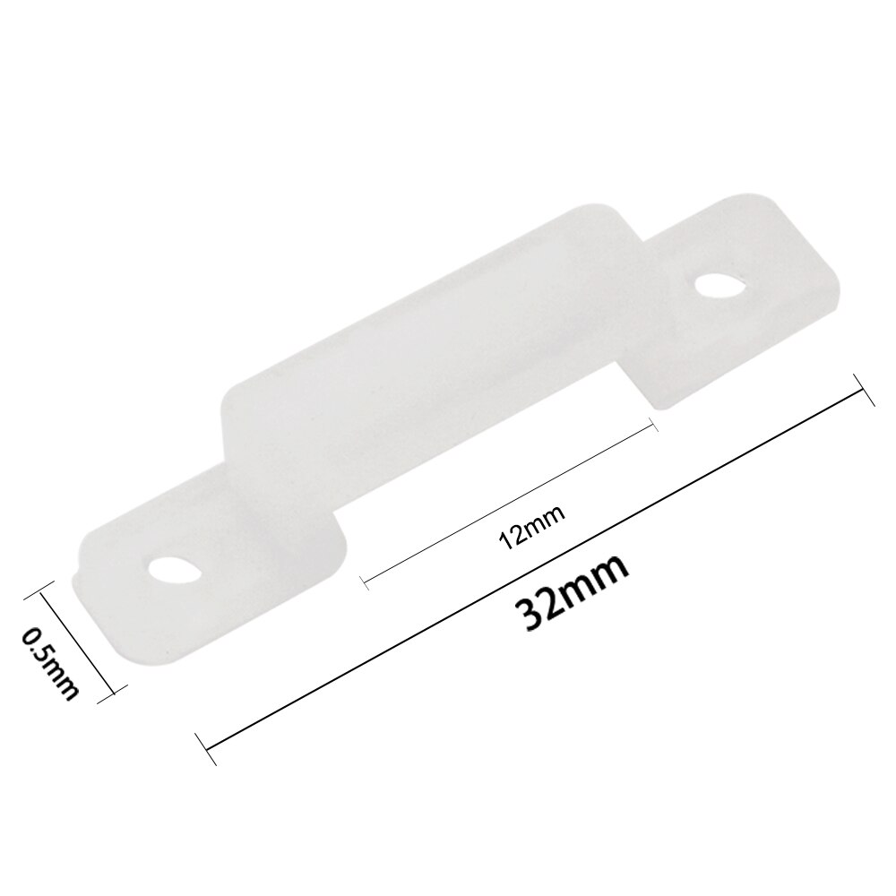 Clip de montaje de tira LED, hebilla de silicona suave de 12mm de ancho, soporte de fijación de cinta LED, Conector de Clips para tira LED, 5 unidades/lote