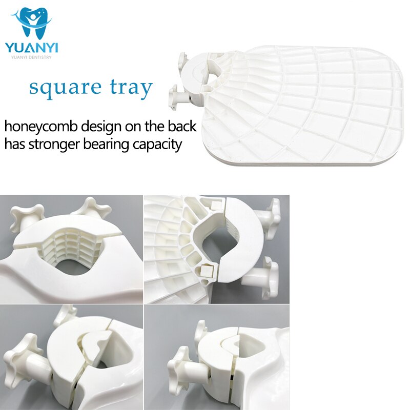Dental Chair Scaler Tray Clinic Dentistry Chair Accessories Plastic Rotatable Plate Post Mounted Shelf Tray Table Shape