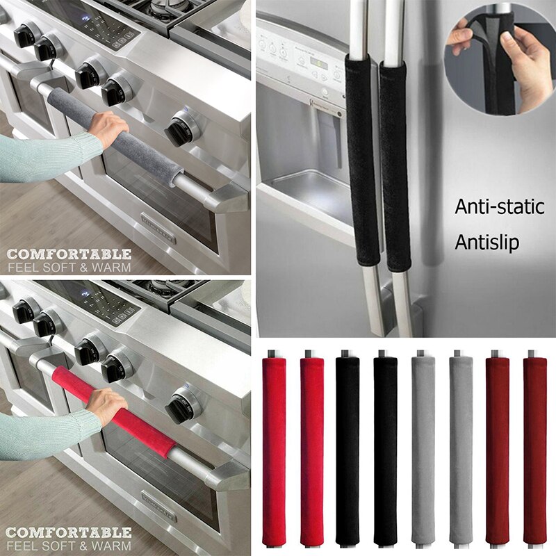 1 Pair Refrigerator Handle Glove Handle Cover Fridge Handle Covers DIY Refrigerator Sleeve Door Knob Covers Velvet Cloth Covers