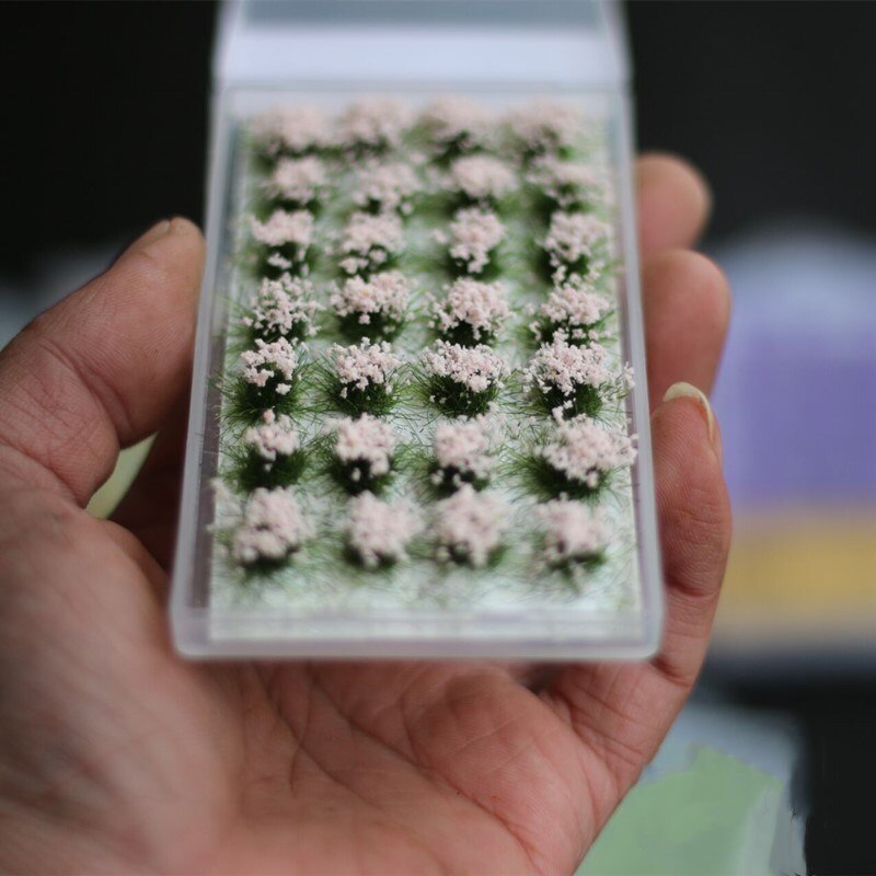28Pcs Diy Model Kits Kunstgras Gazon Micro Landschap Decor Accessoires Speelgoed: Pink