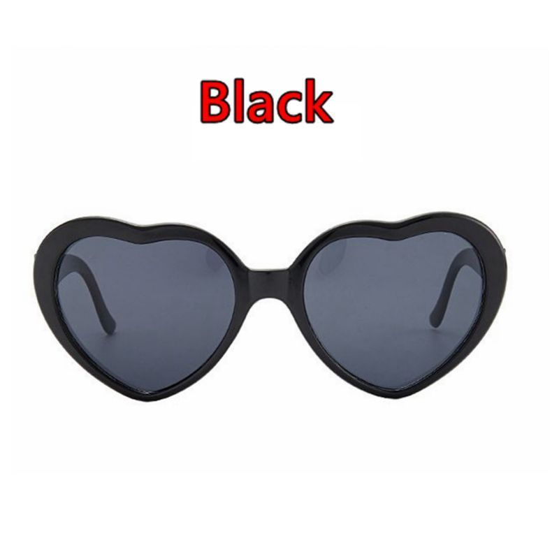 3D Heart Shape Frame Diffraction Glasses Special Frieworks Rave Glasses For Parties&amp;Festivals 3D Heart Effect EDM Rainbow Style: black