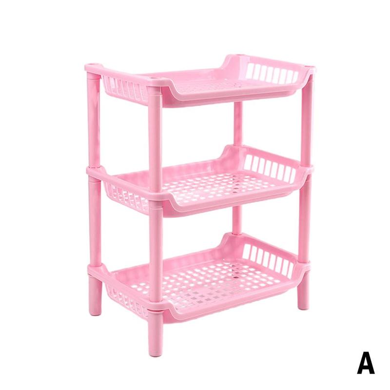 3 Layers Kitchen Organizer Storage Rack Holder Organization Sundries Shelf Assembled Plastic Storage Bathroom H7J7