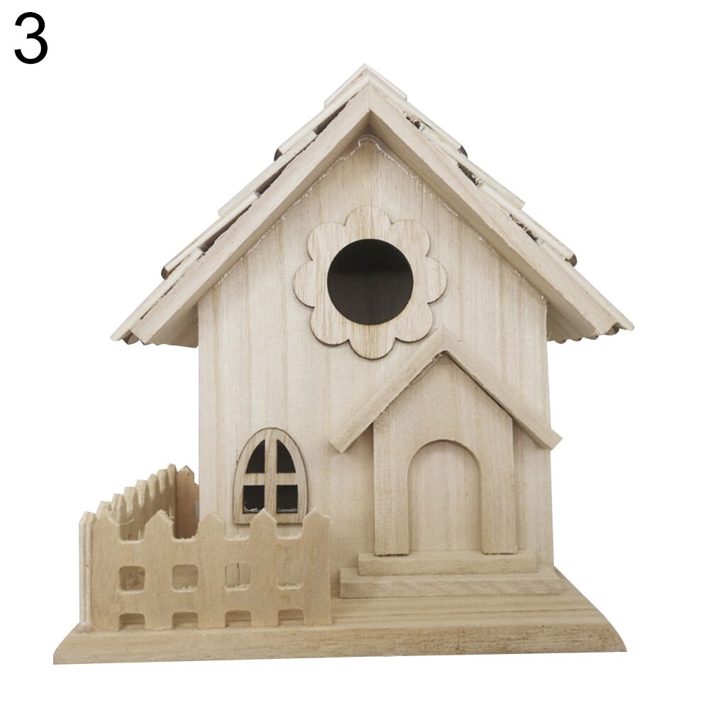 Smuk træ fugle avlshus bur boks væghængt papegøje bur hjem have gård balkon vedhæng dekoration: 3