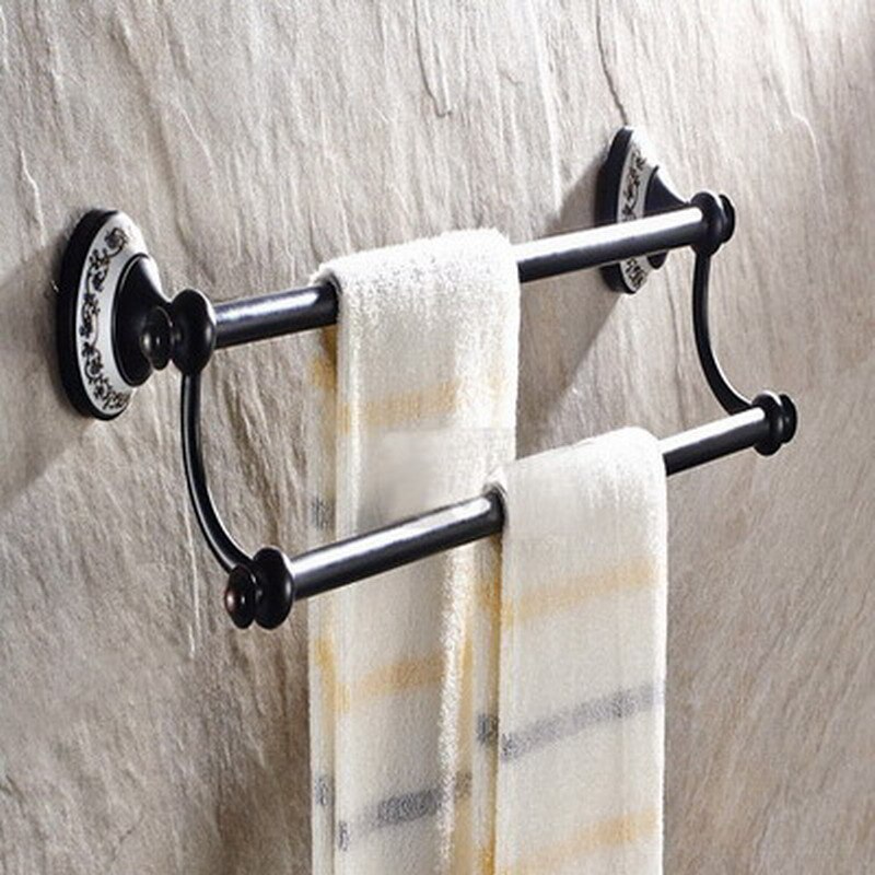 Noir huile frotté Bronze laiton mural salle de bain accessoires ensemble porte-serviettes savon porte-Robe crochet porte-papier hygiénique aset013