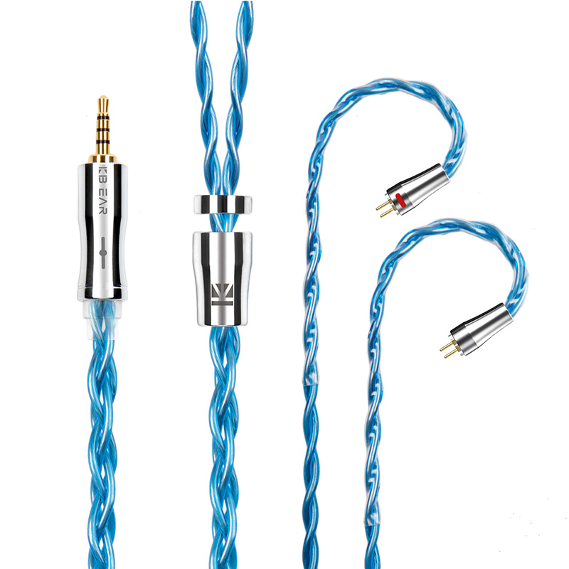 KBEAR Glory 4 Core 6N Single Crystal Copper Upgraded Earphone Cable 2PIN/QDC/MMCX/TFZ Earbuds Connector for KS1 KS2 LARK KZ IEMS: XS / MULTICOLOR