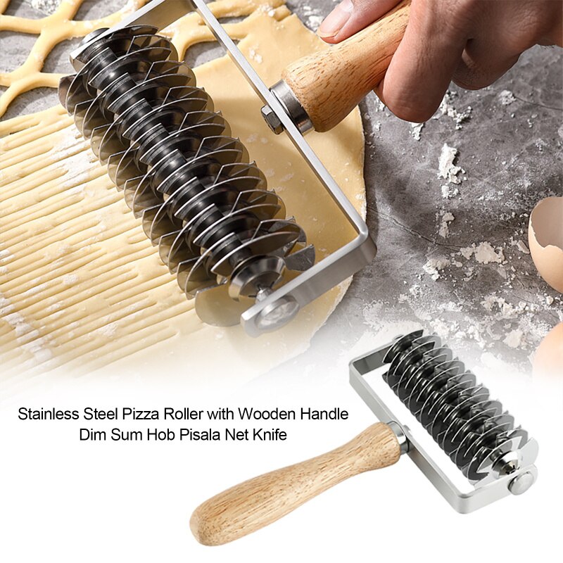 Herramientas para Pizza, rodillo para masa de Pizza, perforador de Pizza, herramientas para hornear, manualidades con de entramado, herramienta para cocinar, cortador de Pizza de gran tamaño y ruedas