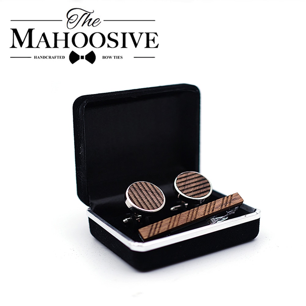 Pince à cravate en bois de pour hommes, pour hommes, ensemble de bijoux