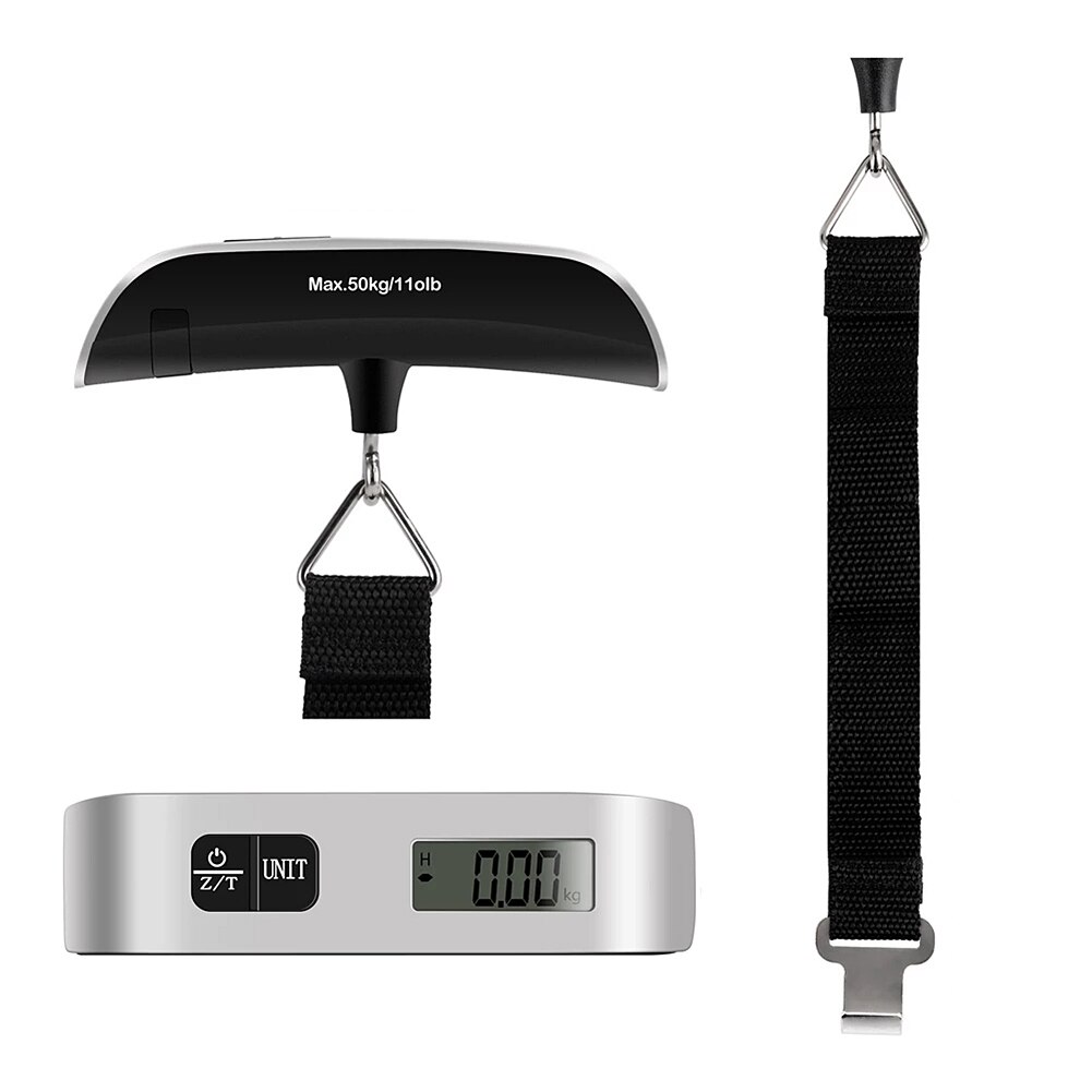 Luggage Scale Stainless Steel Handled Bathroom Scales Luggage Hanging Suitcase 1PC LCD Display Electronic Luggage Weighs: Default Title