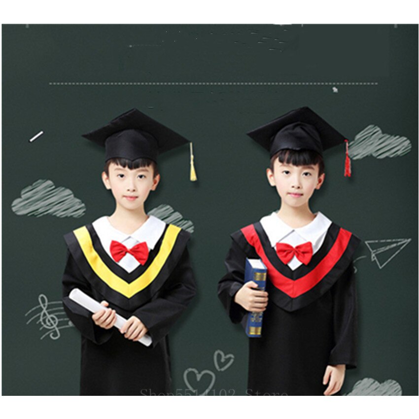 Kinderen vrijgezellenjurk optreden jurk kleuterschool afstuderen fotoshoot kleurblok halslijn strik schooluniform