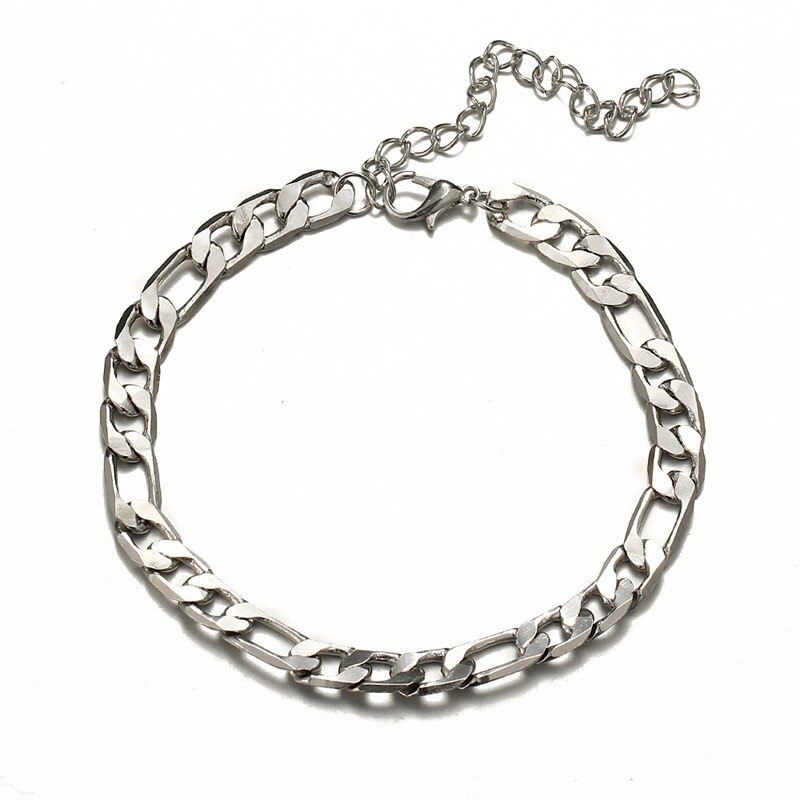 Zomer Enkelbandje Voet Enkelband Link Figaro Chain Barefoot Strand Accessoires Been Armband Foot Voor Vrouwen Sieraden: silver