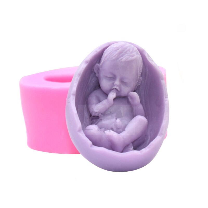 Soikea muoto 3d nukkua vauva silikoni saippua muotti fondant kakku diy leivontamuotti kynttilä muoto kipsi aromaterapia muotti saippua