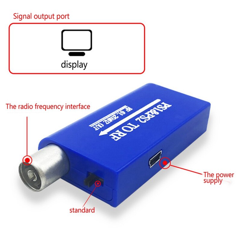 Signaal Converter, ps1/Ps2 Om Rf Kabel Oude Tv Signaal Rf Converter Is Geschikt Voor Dvd/Set-Top Box/Netwerk Doos