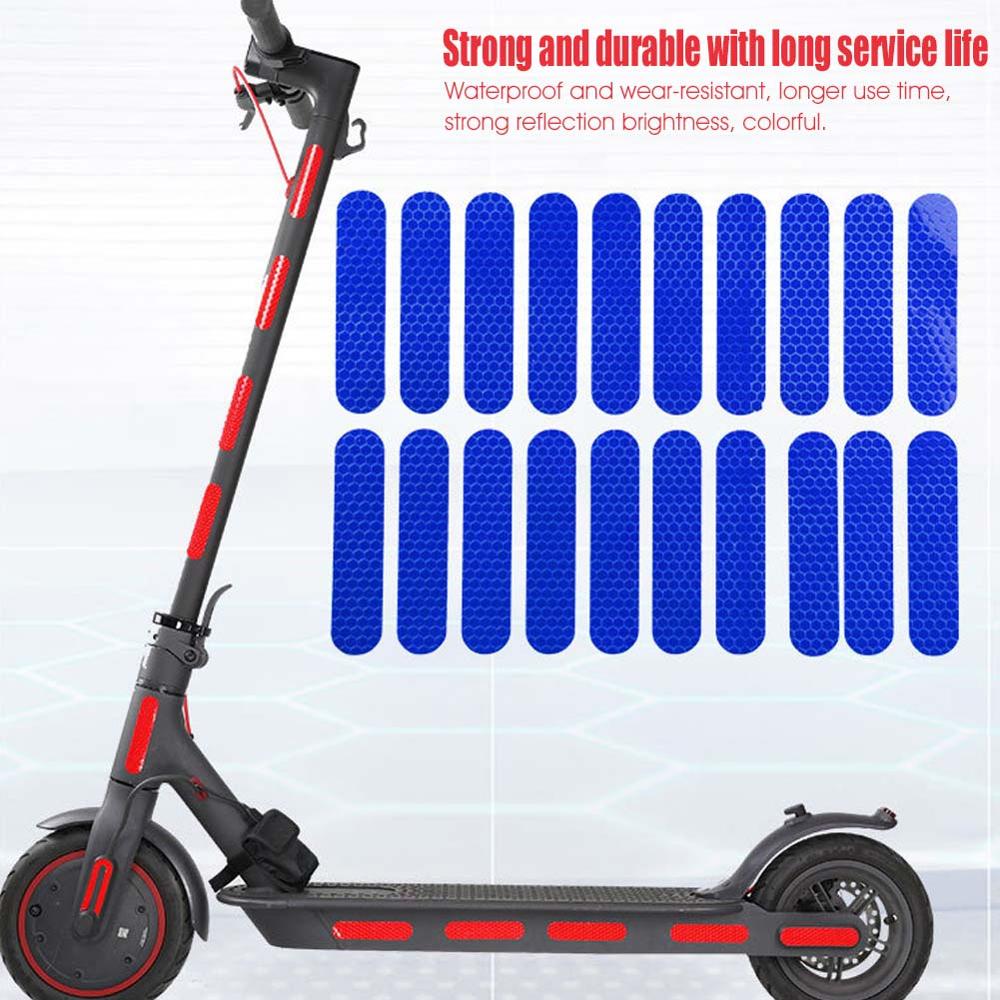 Pegatinas reflectantes para patinete eléctrico Xiaomi Mijia M365/Pro, accesorios de seguridad, 20 Uds.