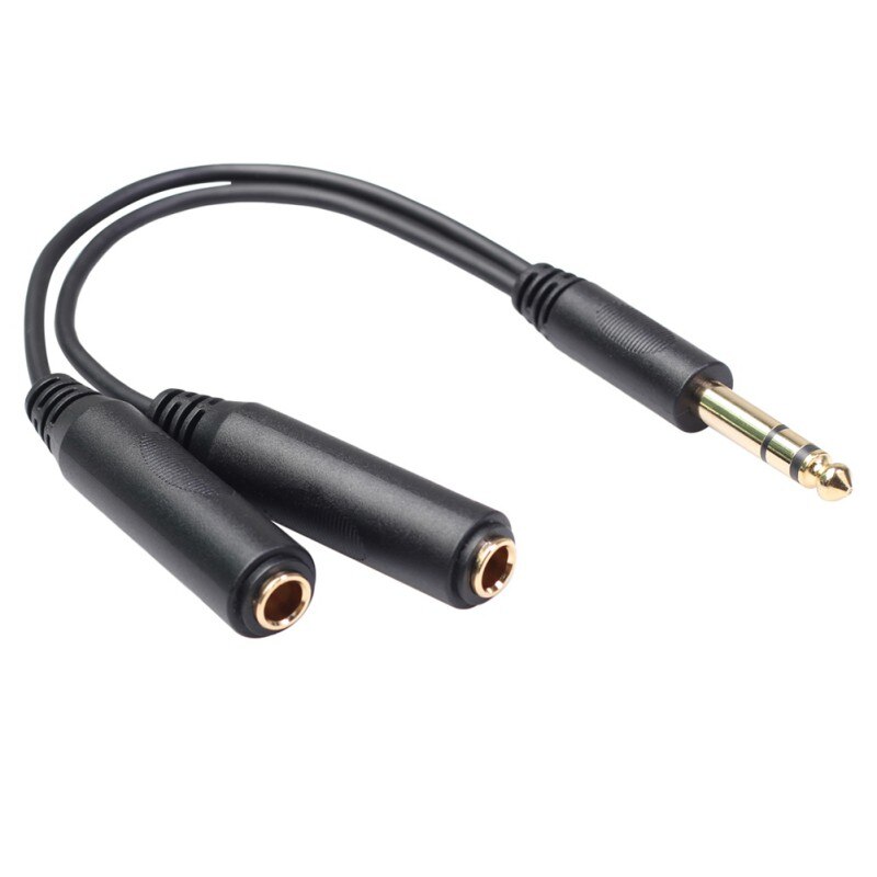 1/4 Splitter En 1/4 "Trs Stereo Male Naar Dual 1/4" Trs Stereo Vrouwelijke Y Kwart Inch-8 inch/20 Cm Splitter Kabel