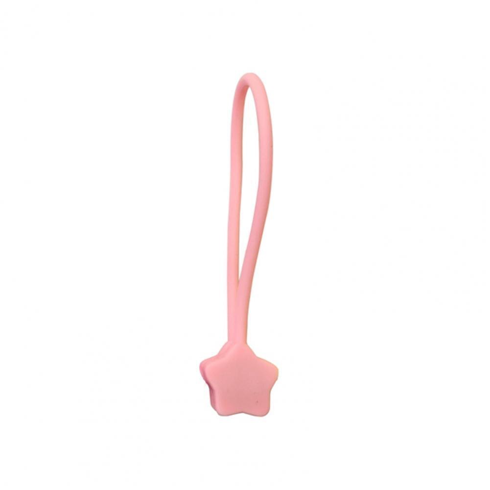 Cable Organizer Magnetic Star Shape Silicone Charging Cable Winder for Cord: Roze