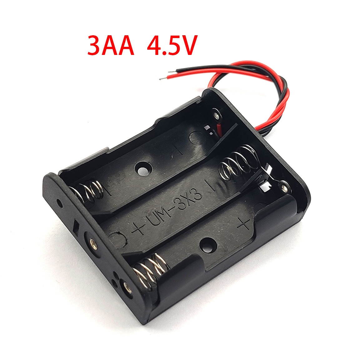 Custodia per batteria di alimentazione in formato AA Supporto per scatola di plastica con cavi Custodia per batteria 3AA 3 * Scatola per batteria AA 4,5 V Fai da te