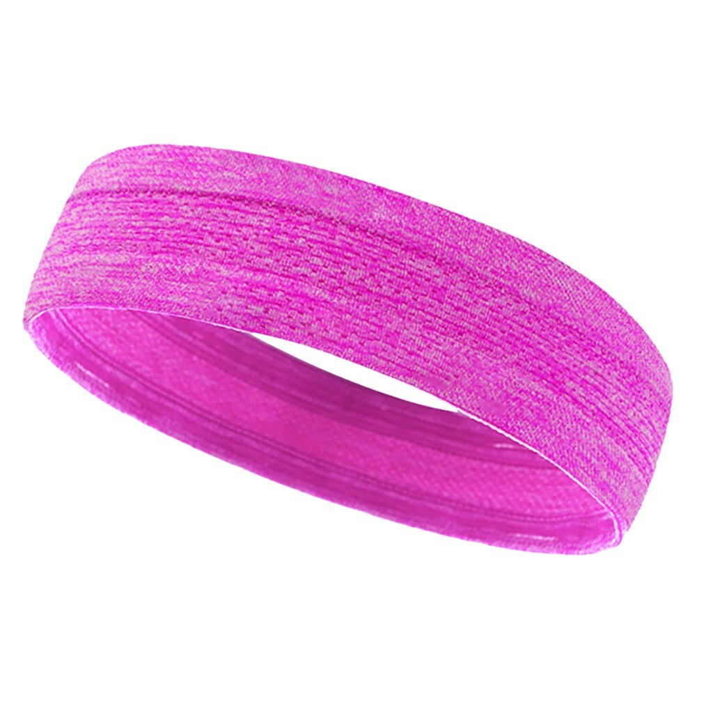 Unisex Elastische Zweetband Sport Gym Hoofdband Workout Absorberende Yoga Hoofdband Fitness Effen Kleur Outdoor Running Hoofdband: Hot Pink