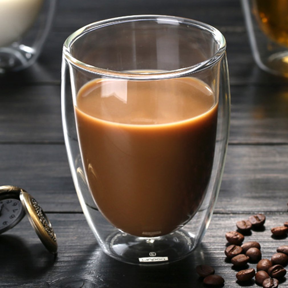 Varmebestandig dobbeltveggisolert glass espressokrus latte kaffeglass / whisky / kaffekopp / tekrus