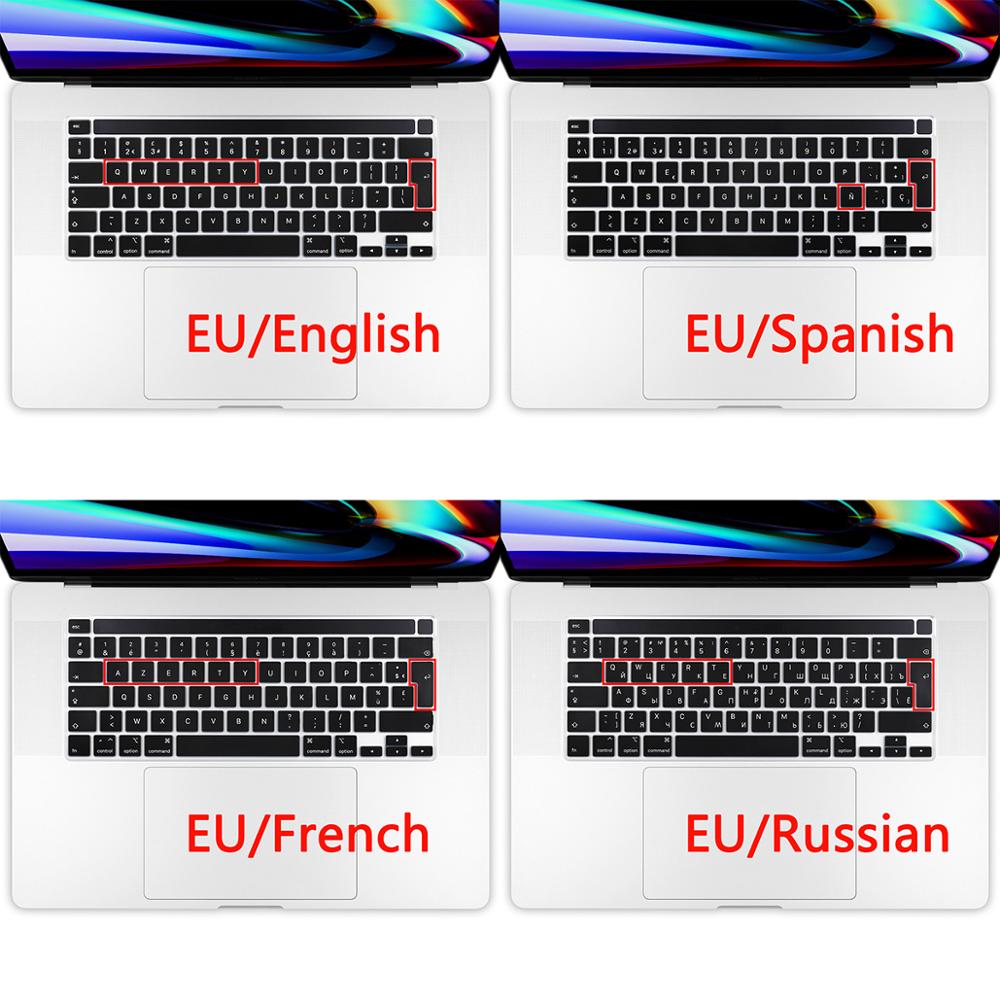 Spanje Russische Franse Eu Voer Engels Layout Toetsenbord Cover Skin Voor Macbook Pro 13 16 Inch & A2251/ A2289 A2141 Model