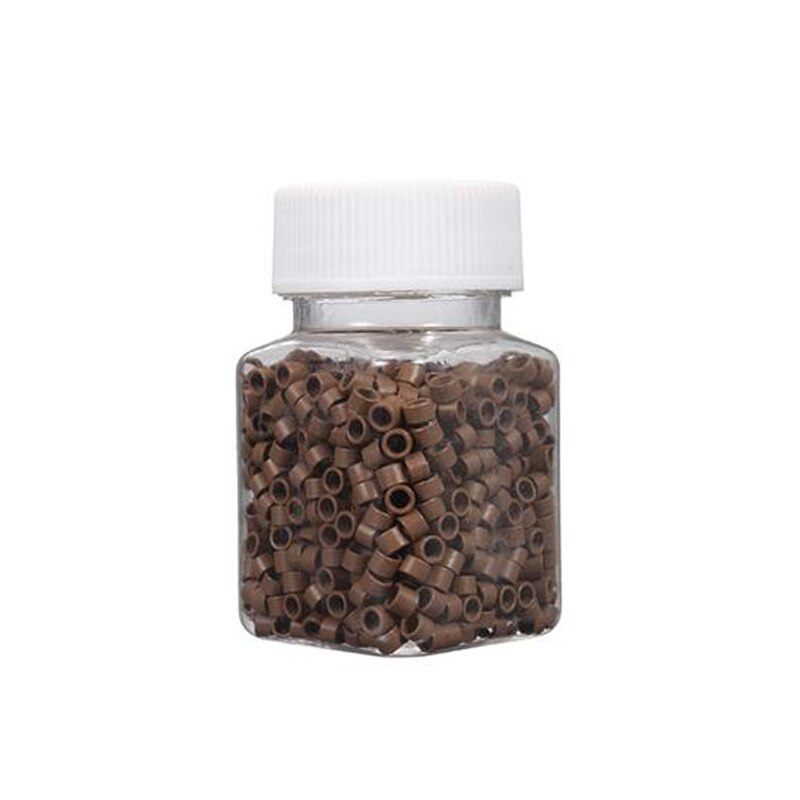 Microanillos de silicona para extensiones de cabello pluma, cuentas de conexión de silicona, herramientas, 5 colores opcionales, 500 Uds.: 04