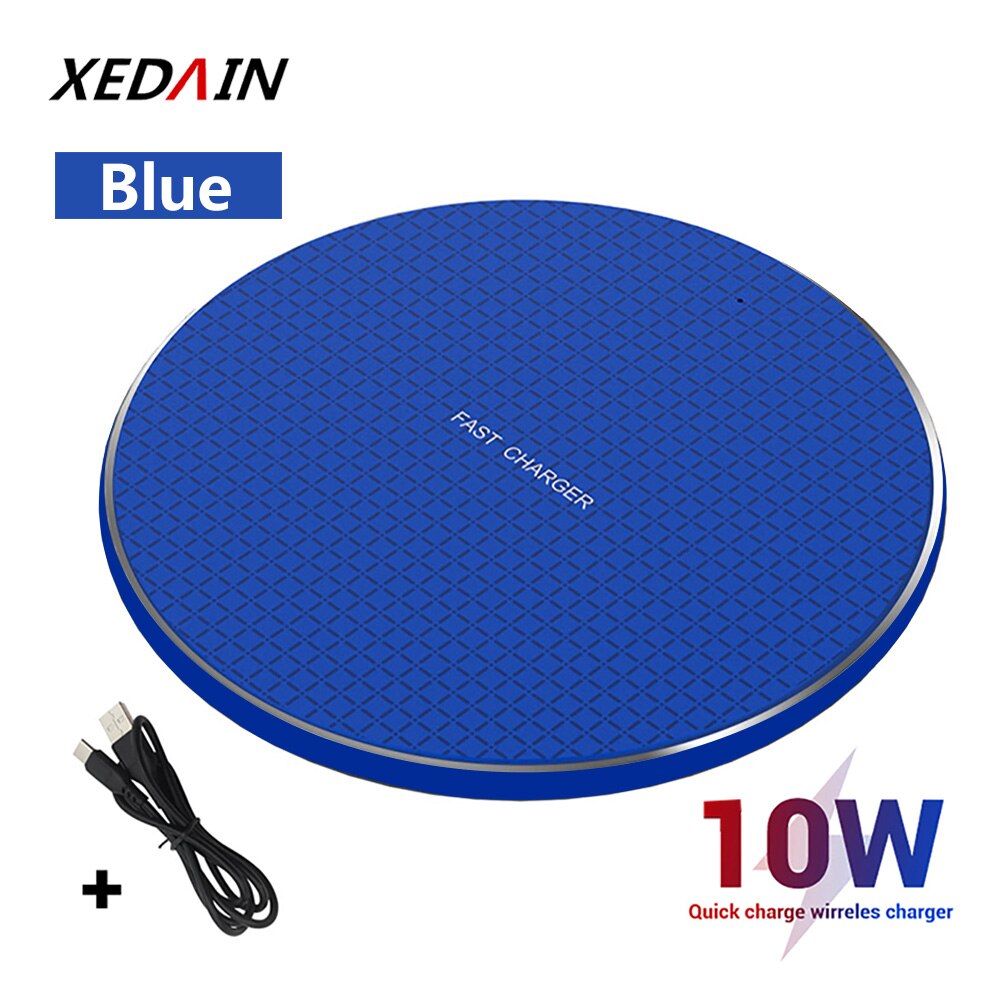 Xedain 10W Draadloze Quick Charger Voor Samsung Galaxy S10 S9 S8 Note 10 Usb Qi Lader Voor Iphone 11 12 Pro Xs Max Xr X 8 Plus: Blue wireless