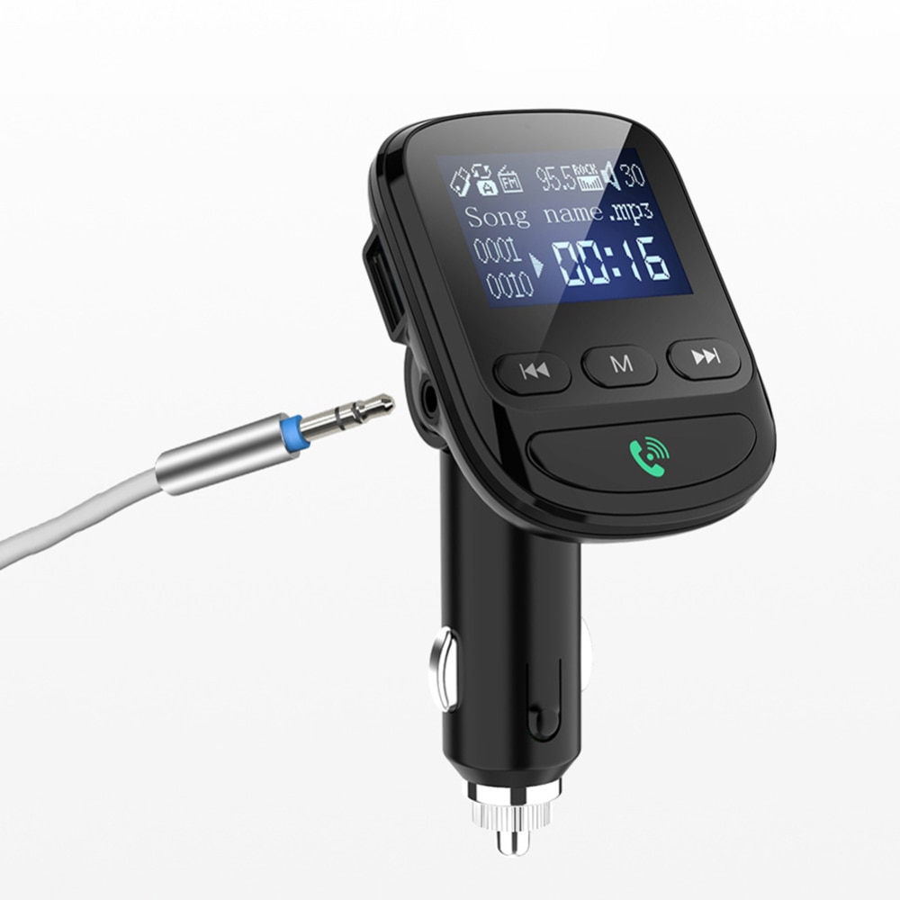 Bluetooth 5.0 Fm Transmitter Car Kit MP3 Speler Lossless Muziek Auto Modulator Met Voltage Detection Navigatie Broadcast