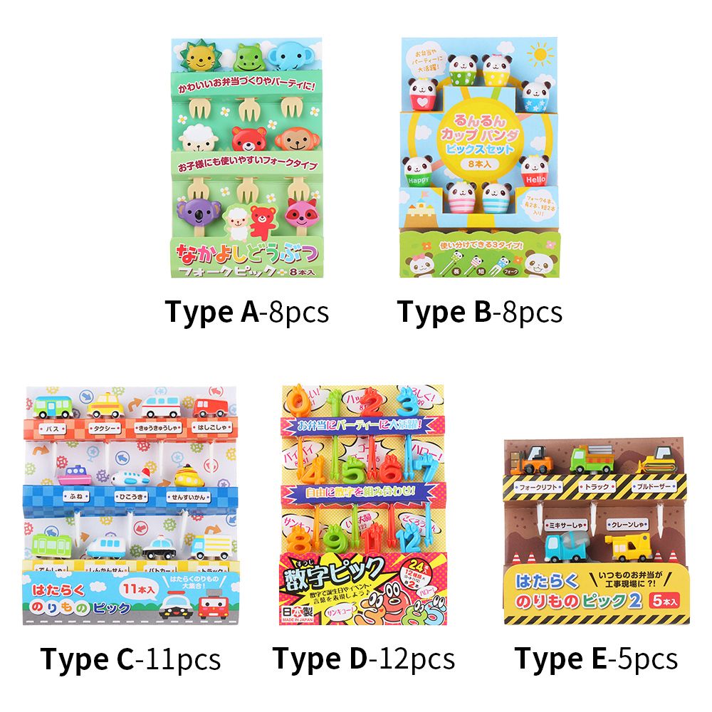 Children Cartoon Fruit Fork Plastic Animal Fruit Fork Picks Mini Snack Cake Dessert Pick Toothpick Bento Lunches Party Decor