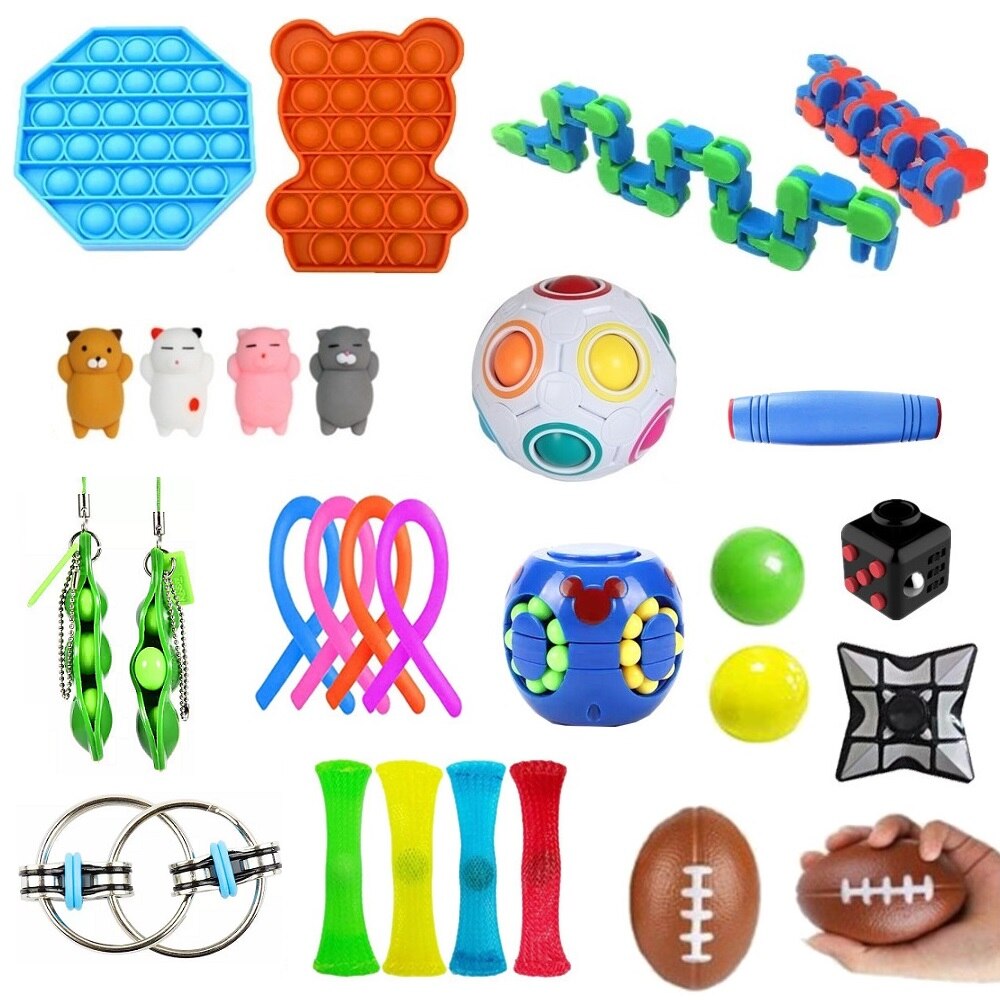 Fidget Zintuiglijke Speelgoed Set Pops Bellen Stress Push Het Fidget Speelgoed Pack Set Speelgoed Te Verlichten Kinderen Met Autisme en Angst