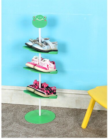 Cartoon dieren stereo kinderen schoen rack console schoen organisator frame verticale schoenenrek 67 cm: Light Green
