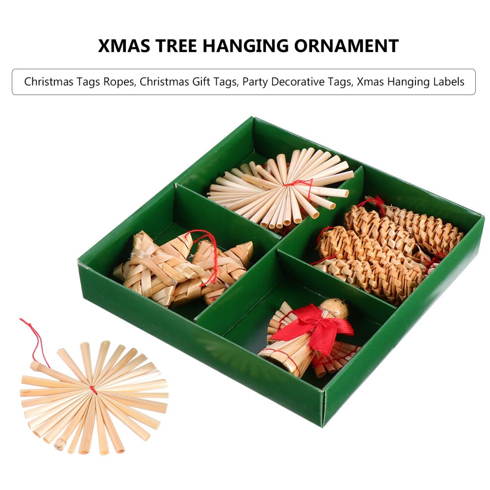 11 Pcs Opknoping Decoraties Creatieve Eco-vriendelijke Kerst Tarwe Stro Hangers Feestartikelen Ornament Voor Home Office