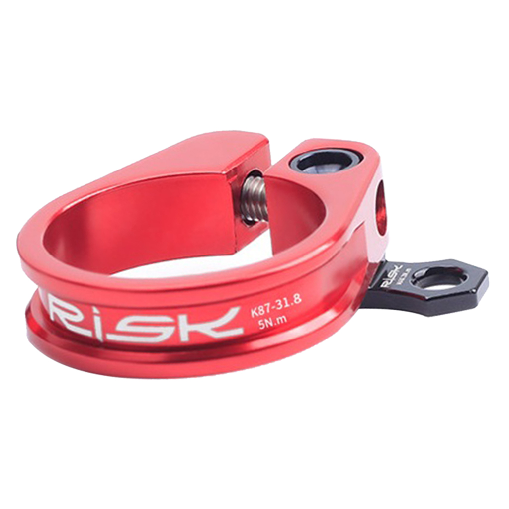 Bike Seatpost 34.9/31.8mm Clamp Fixed Seat Post Clip Cycle Cable Holder Guide: Red	31.8mm