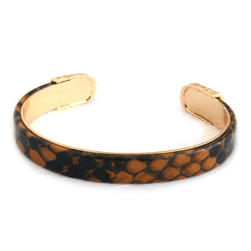 NeeFuWoFu Bracelets Coffee Leather Copper Tiger printing Bangles Woman Open Gradient Manual for National Charm Jewelry: coffee