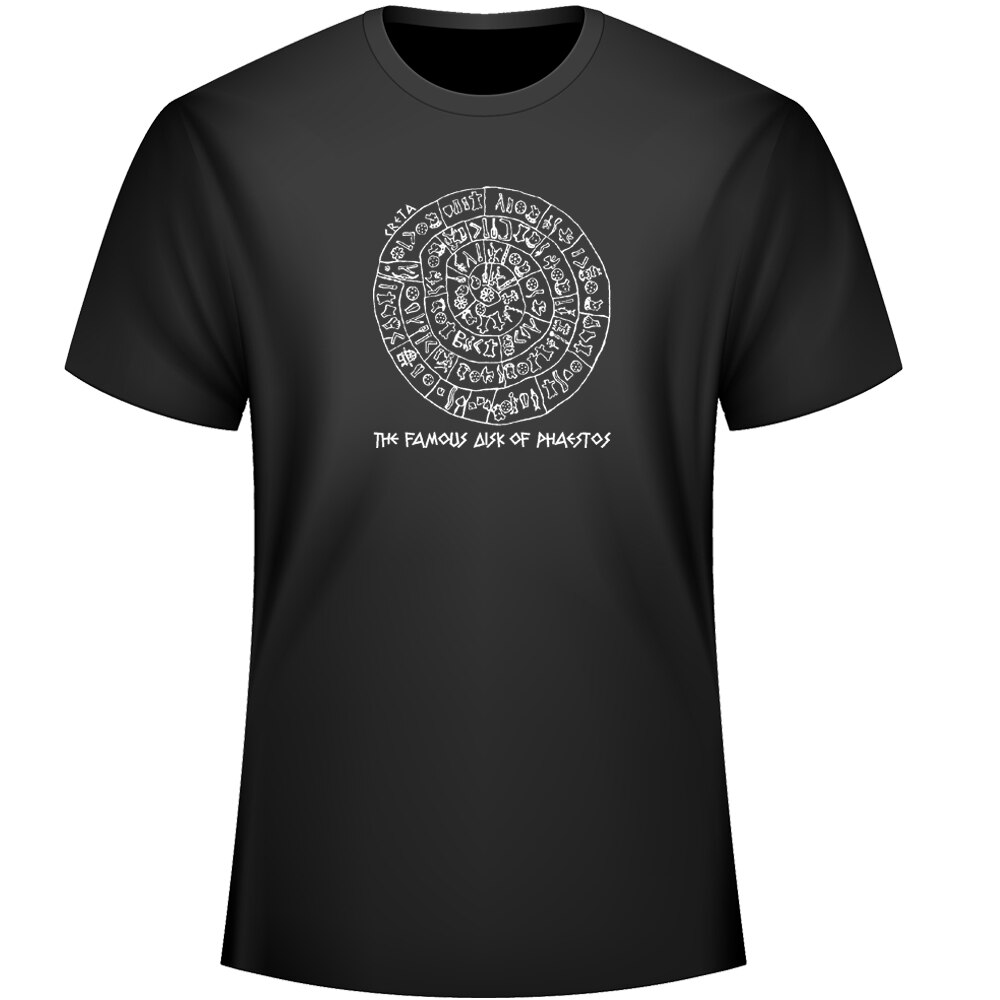 De Beroemde Schijf Van Phaestos T-shirt. Zomer Katoen Met Korte Mouwen O-hals Mannen T-shirt S-3XL