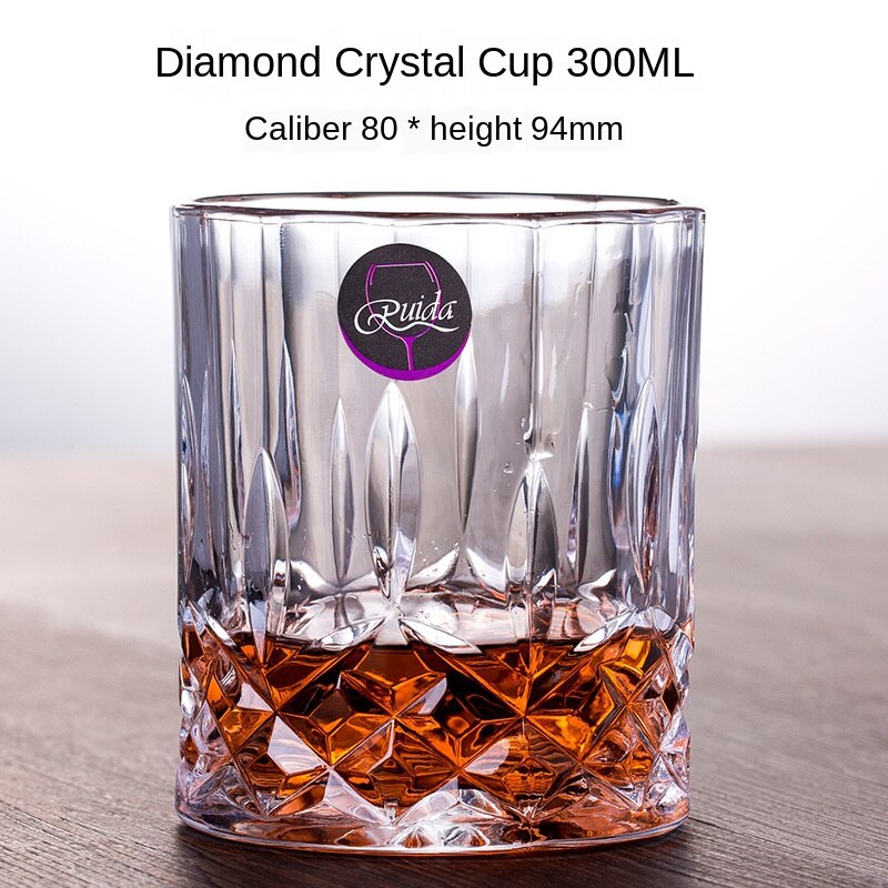 Vierkante kristallen whiskyglazen voor thuis, bar, bier, water en feest, hotel, bruiloft, glazen en drinkgerei: Diamant