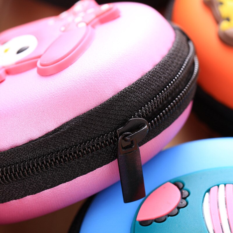 lovely Cartoon Mini Zipper Protective Headphone Case Pouch Earphone Storage Bag Soft Headset Earbuds Box USB Cable headset bags