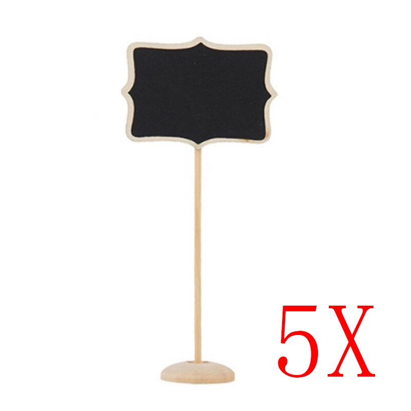 5pcs Wooden Mini Blackboard Chalkboard with Stand Place Wedding Table Number Sign MDJ998: Wavy