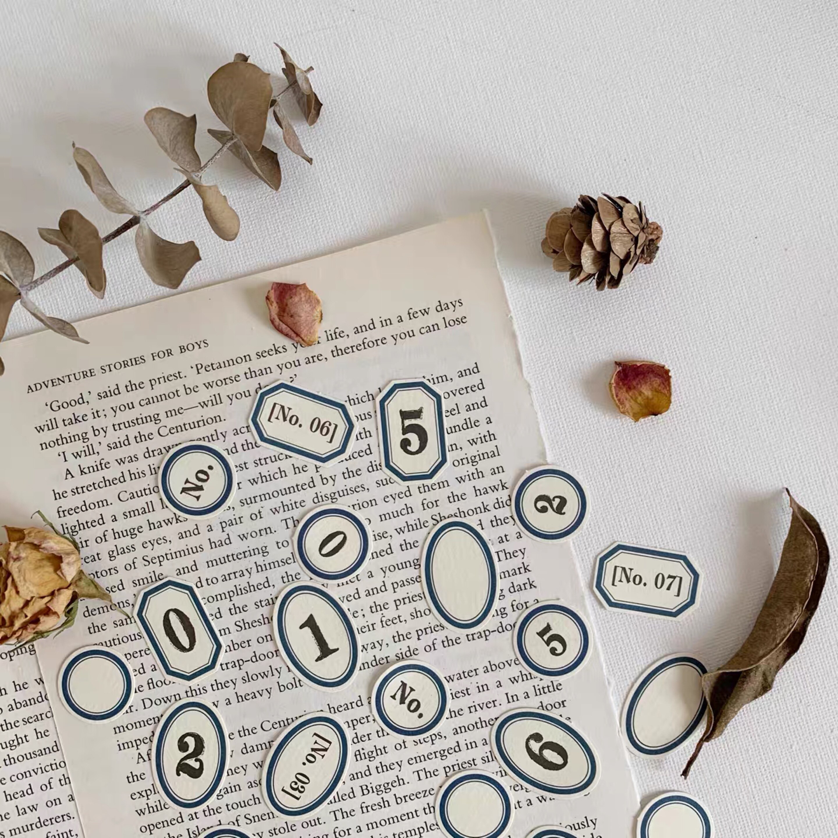 Retro Label Sticker Set Flake Sticker Pack DIY Craft Photo Albums Card Making Label Sticker