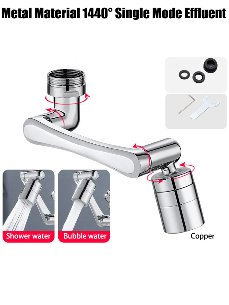 Edelstahl Universal 1440 ° drehbar Roboterarm drehbar Verlängerung Wasserhahn Belüfter Küchen spüle Wasserhahn Extender 2 Wasser durchfluss modus: Orange