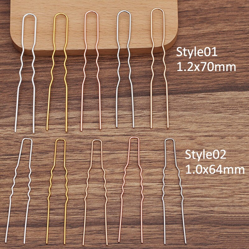 50Pcs Haar Stokken U-vorm Haarspelden Naalden Instellen Accessoires Voor Vrouwen Sieraden Bulk Hoofd Sieraden Maken Diy