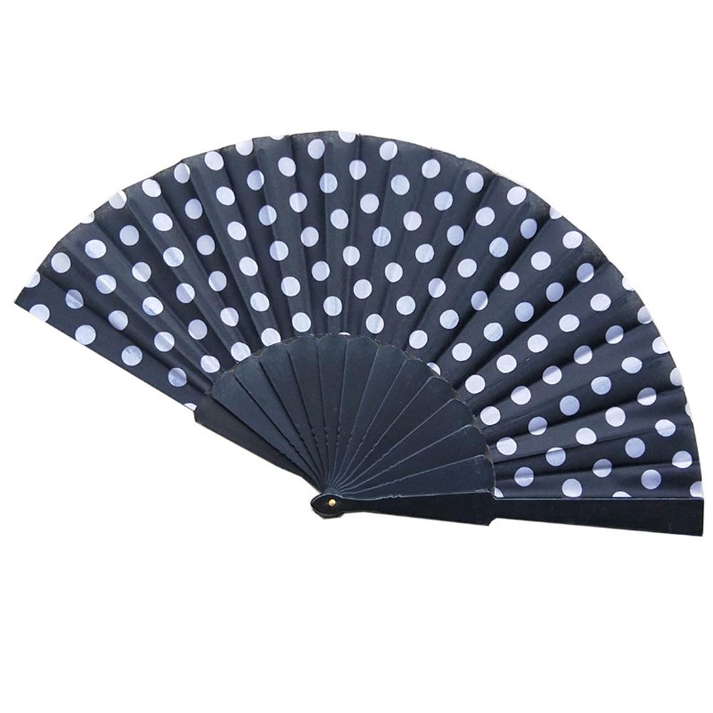 9 farver plast spanske hånd fans japanske prikker hånd folding fan flamenco show: E