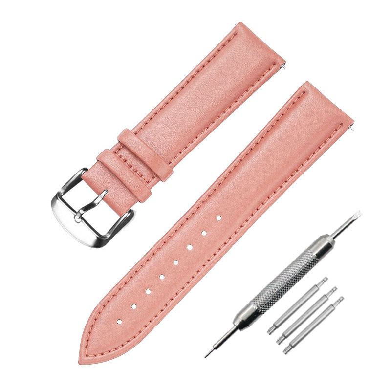 Soft Watch strap 8mm 10mm 12mm 14mm 16mm 18mm 20mm 22mm 24mm Men leather Women Watch band Part Purple Green Blue: Pink / 22mm